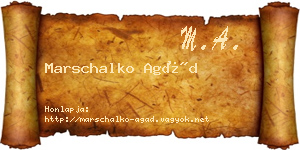 Marschalko Agád névjegykártya
